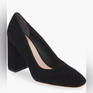 Loeffler Randall - Rue Block Heel Pump - Black Suede - Size 8